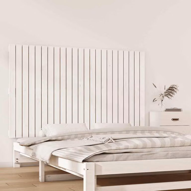 Testiera da parete vidaXL in legno massello di pino bianco L: 147 cm, P: 3 cm, H: 90 cm