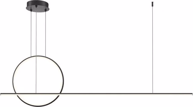 Maytoni Lampadario moderno Halo 1 luce LED integrato nero alluminio