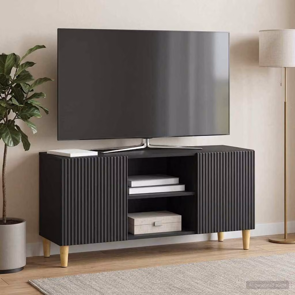Mobile TV vidaXL moderno in legno ingegnerizzato nero L: 102 cm, P: 34,5 cm, H: 50 cm