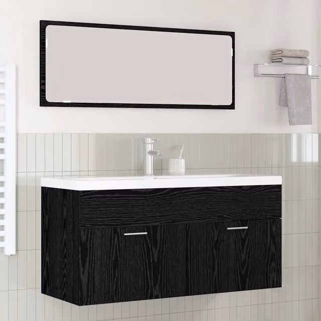 Mobile da Bagno Rovere Nero 100 x 38,5 x 46 cm 3416131