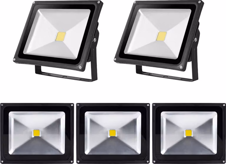 Greenmigo 5 pezzi 50W LED faretto proiettore bianco freddo bianco freddo alloggiamento nero illuminazione oggetti faretto da esterno faretto da parete proiettore faretto da giardino IP65 85V-265V