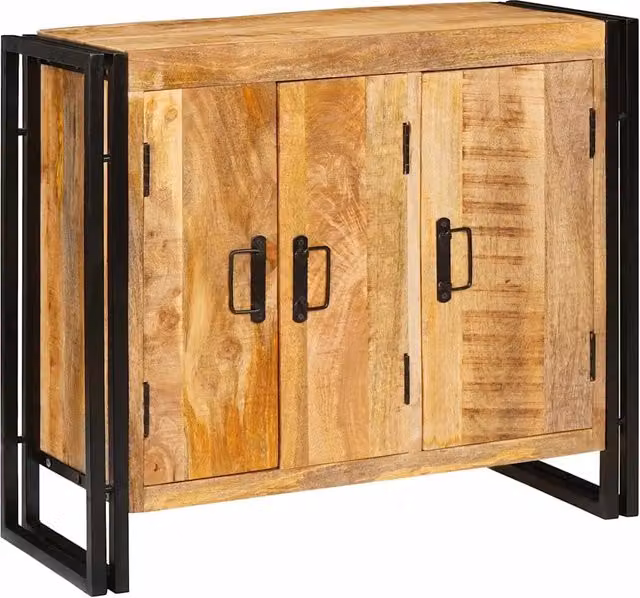 Credenza in legno di mango e metallo stile industrial marrone vidaXL L 80 x P 33 x H 70 cm