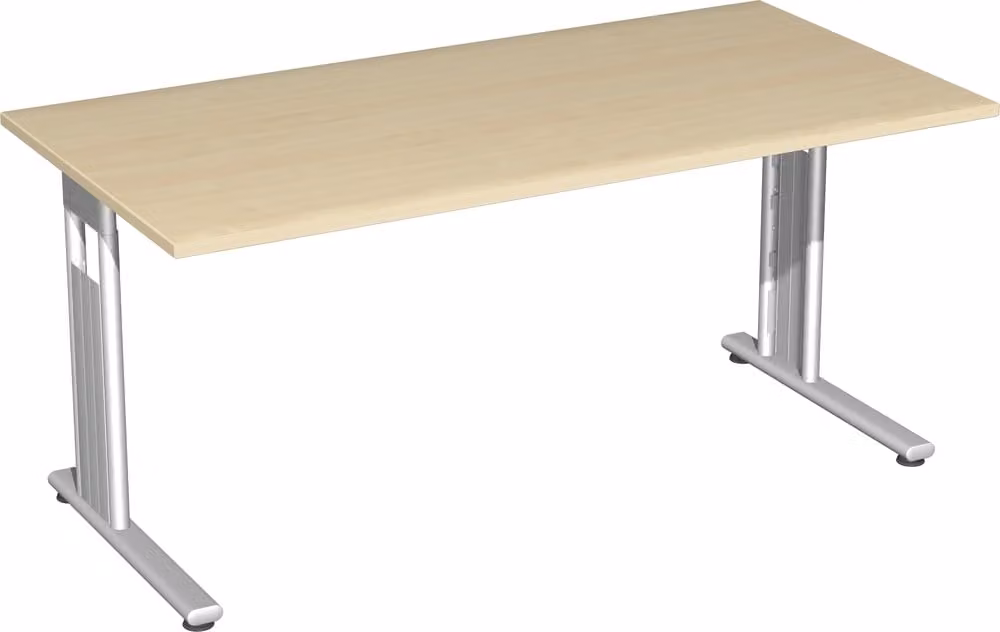Geramöbel Scrivania Lisbona, 1600x800x720 mm, acero/argento