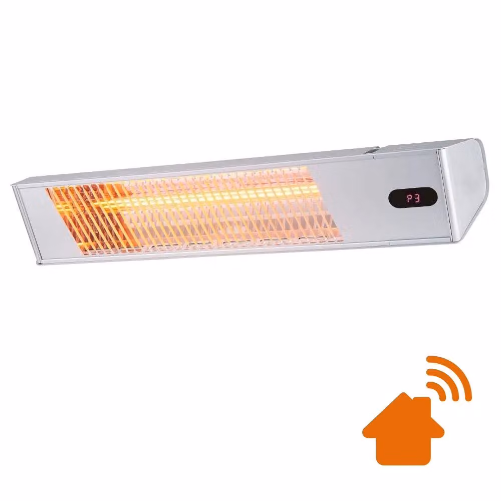 Stufa a infrarossi da esterno SINED Caldo Ira Inox 2000W con controllo Wifi e telecomando, colore grigio/argento – 2