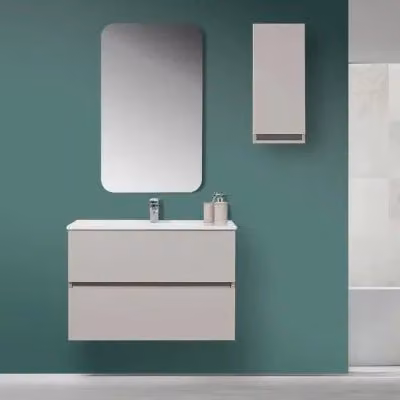 Mobile Bagno Sospeso Inbagno Moderno Beige Opaco L: 90 cm, P: 47 cm, H: 60 cm