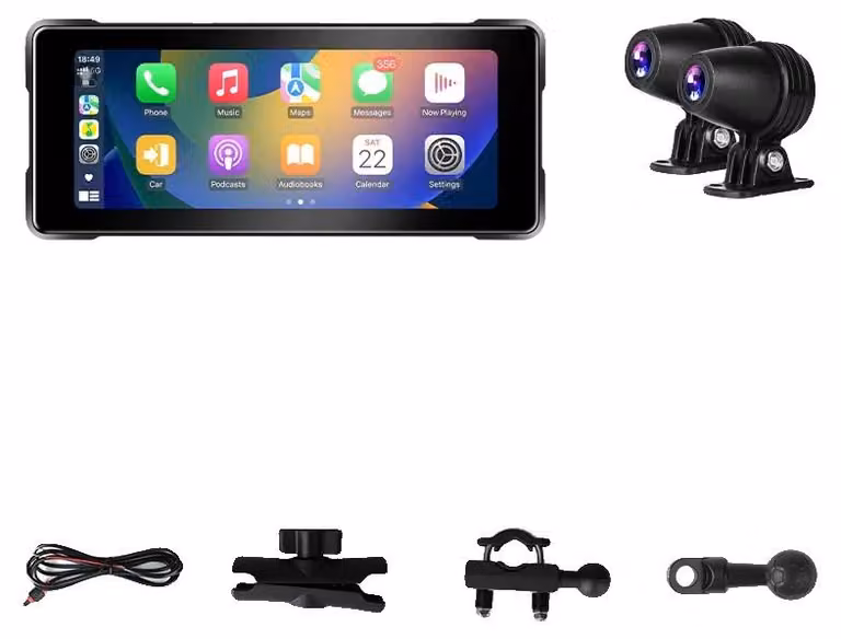 Dashcam per moto, Connettività wireless, Registrazione con doppia telecamera, Doppia telecamera, Nessuna