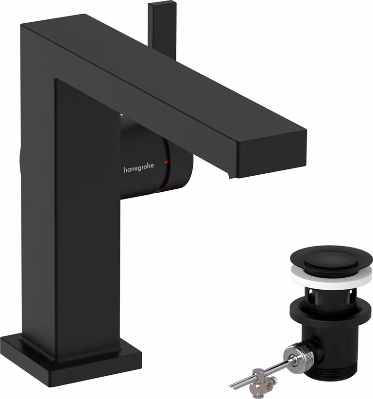 Mitigeur monocommande de lavabo hansgrohe Tecturis E Fine 110, portée 155 mm, gicleur à tige, CoolStart, EcoSmart+, 73023670, 73023670