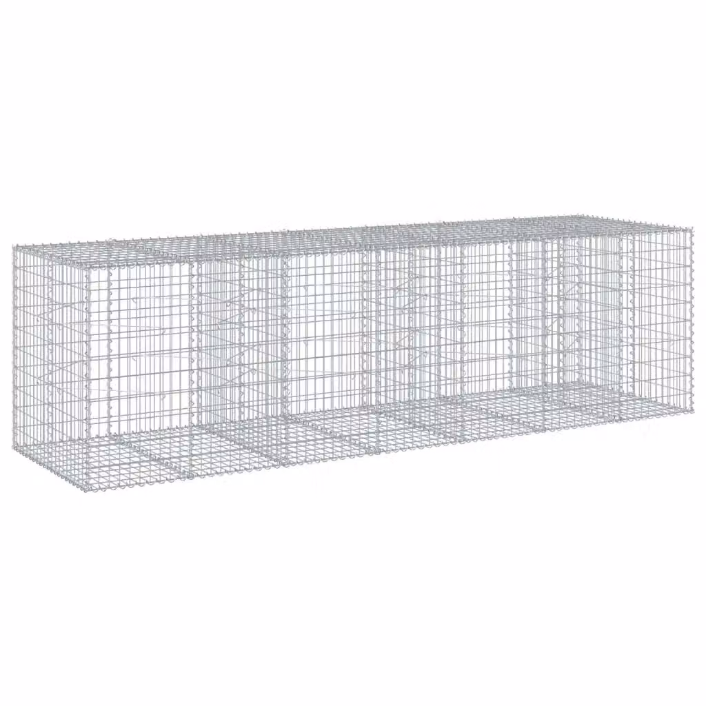 Cesto Gabbione con Copertura vidaXL in Ferro Zincato Argento L/P/H: 350 x 100 x 100 cm – 2