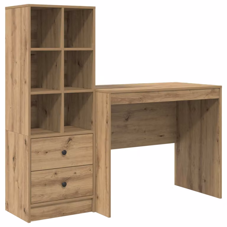 Scrivania con cassetto con lo scaffale 2 pcs Rovere artigianale