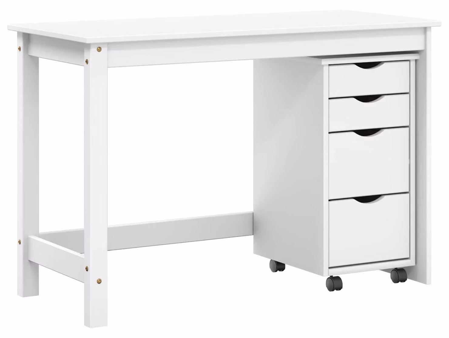 Set scrivania e mobiletto su ruote MOSS 2 pcs Bianco