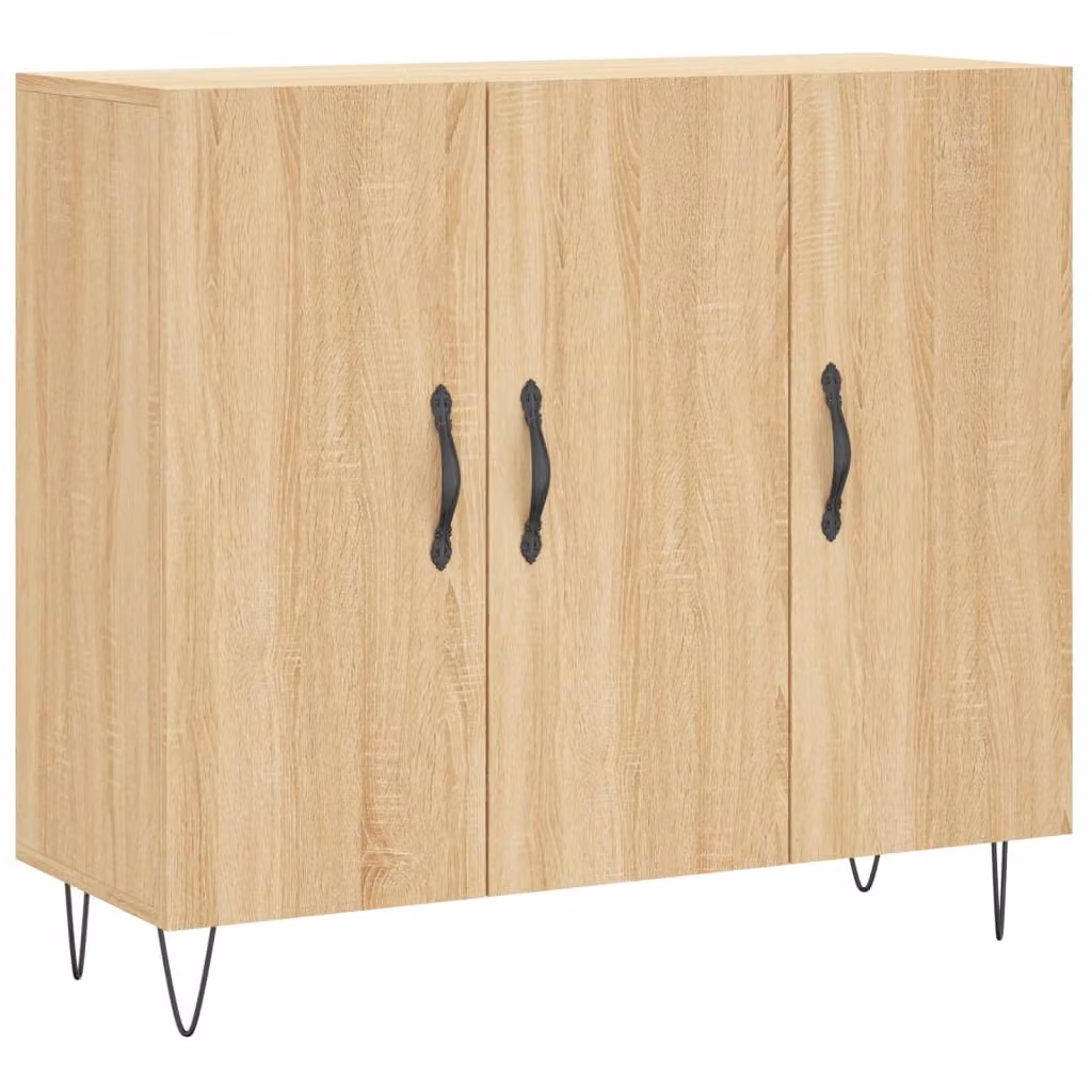 Credenza Rovere Sonoma 90x34x80 cm in Legno Multistrato