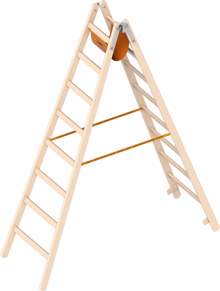 Layher Holzstehleiter 1053 nach Ö-Norm Z1501 8 Sprossen