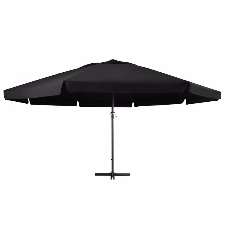 Ombrellone con asta in alluminio 600 cm nero