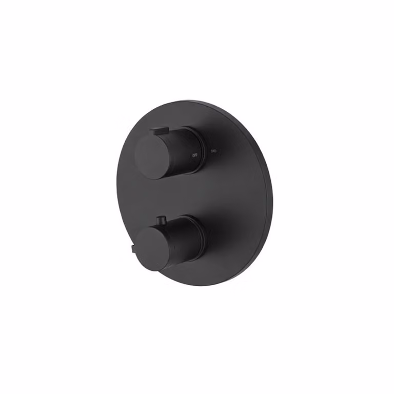 Miscelatore doccia incasso termostatico tondo Vema WELLNESS BRASS V08110 - Nero Opaco