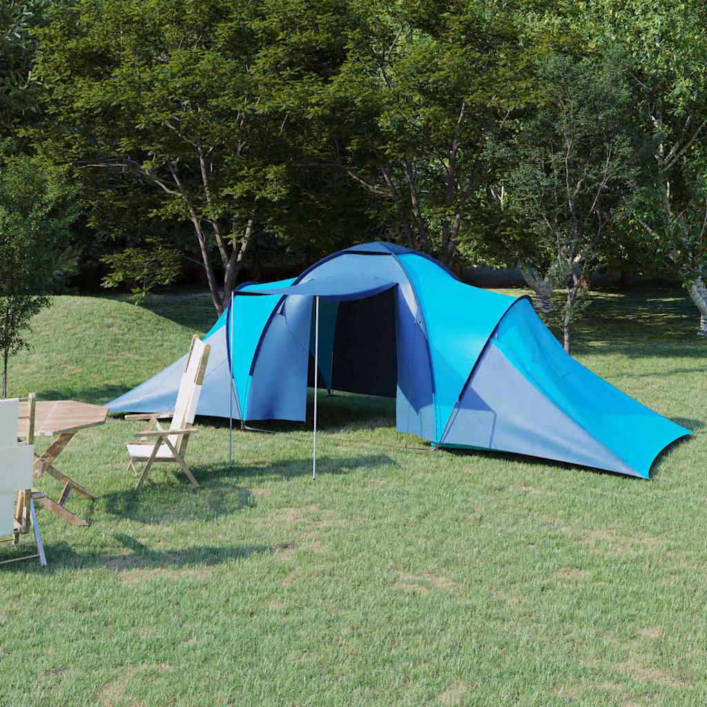 vidaXL Tenda da Campeggio per 6 Persone Blu Marino e Azzurro
