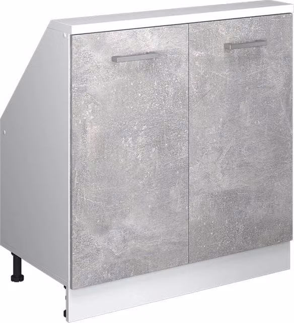 Mobile sottotetto Rion Vicco Calcestruzzo e Bianco con 2 ante a battente e ripiani interni L: 83.8 cm, P: 46.0 cm, H: 80.0 cm