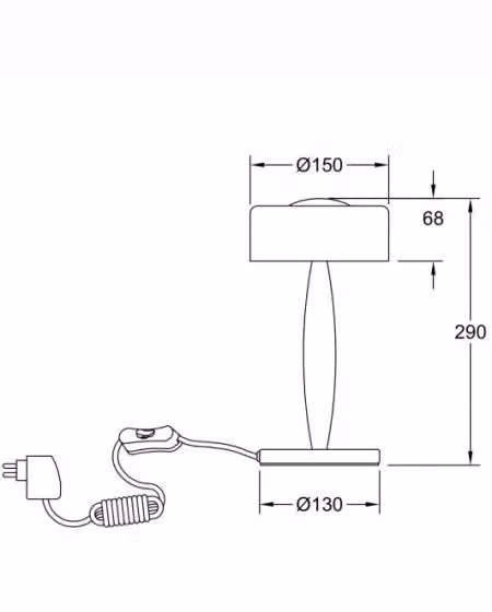 Lampada da tavolo Elea Fabas con LED da 8W, 860lm, 3000K, struttura in metallo, legno e vetro soffiato, dimmerabile con regolazione touch, Colore Nero – 2