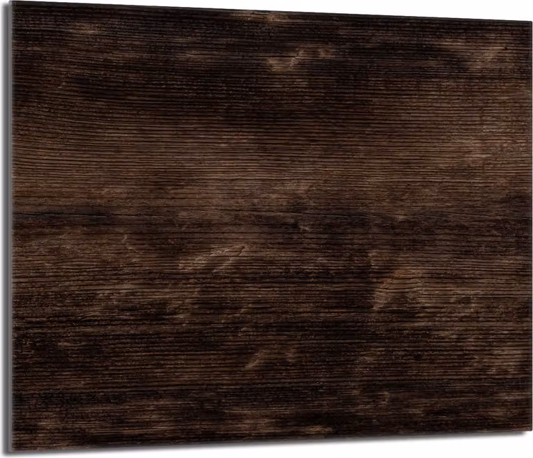 Piano cottura 60x52 Coperchio in Vetroceramica Paraspruzzi Piatto in vetro Tagliere decorativo, legno Marrone