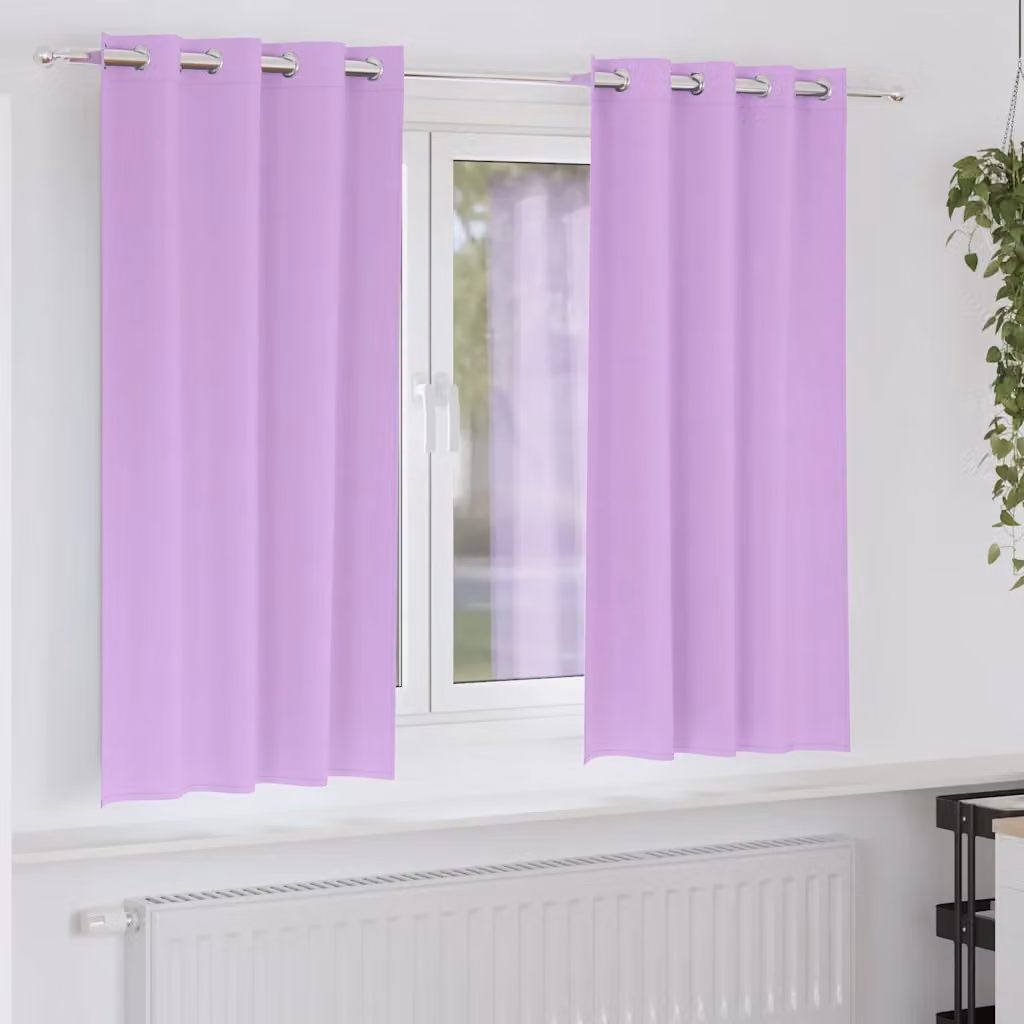Set di 2 tende blackout vidaXL con anelli in poliestere, colore viola, H 175 x L 140 cm