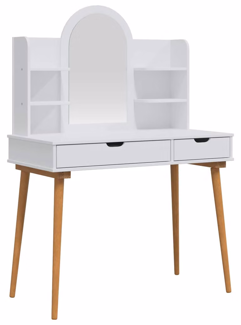 Set da trucco FAUSKE, 4 pezzi, bianco, 100 x 50 x 143 cm