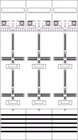 Striebel e John DF39T6 ZFeld completo 9RE 6Z precablato con croce di conteggio, sistema di rete TN-S a 5 poli 2CPX054461R9999