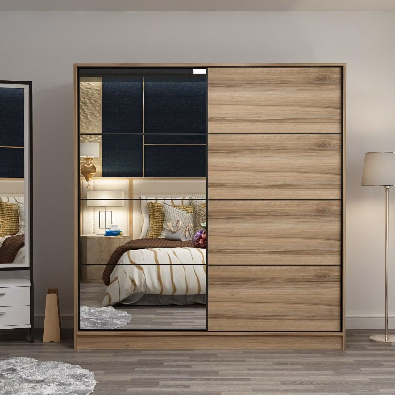 Skye Decor, Kale - 3174, armadio, Dore, 100 % PANNELLI DI PARTICELLE RIVESTITI IN MELAMMINA, 180 x 60 x 190 cm