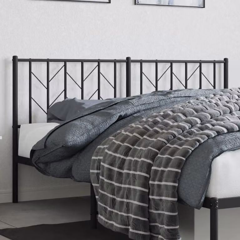 Testiera di ricambio vidaXL in metallo nero laccato per letto 160x200 cm