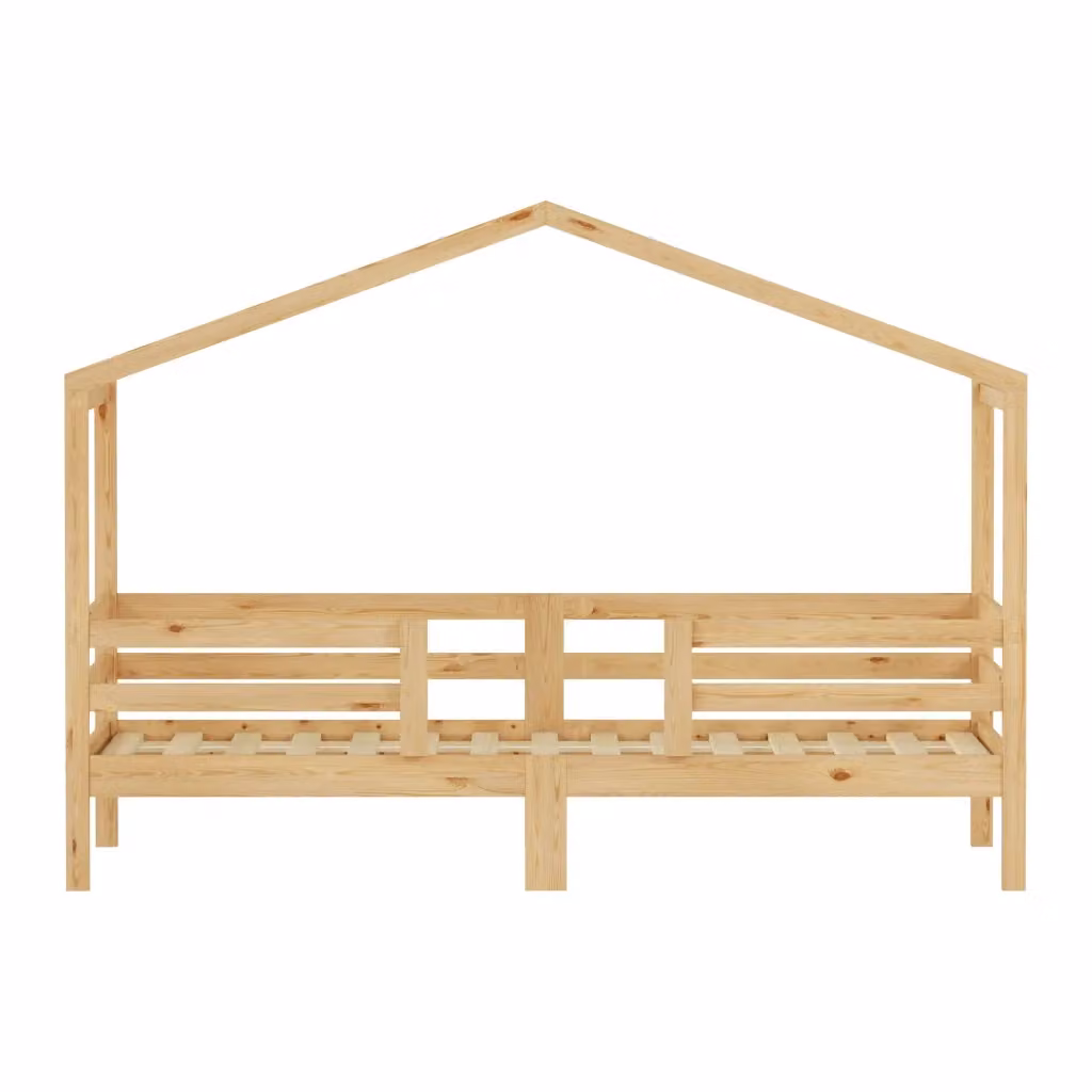 Letto a casa per bambini MINIMAL in pino massello naturale con rete a doghe L/P/H: 200 x 90 cm, senza materasso – 2