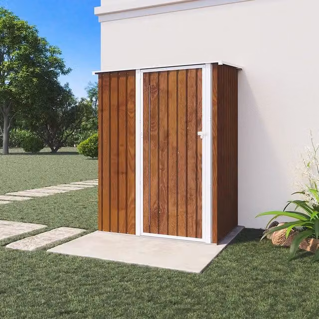 Casetta da giardino in acciaio zincato effetto legno 1,51x1,03xh1,96 m - 48kg- 1,55 metri quadri