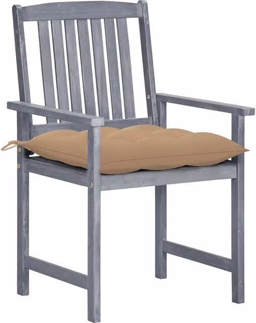 Sedie da Giardino con Cuscini 8 pz in Massello di Acacia Grigie 3078252