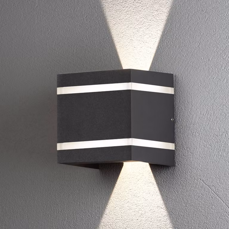 Konstsmide Applique da esterni a LED Cremona, Nero, Alluminio, Moderno, Applique LED da esterni