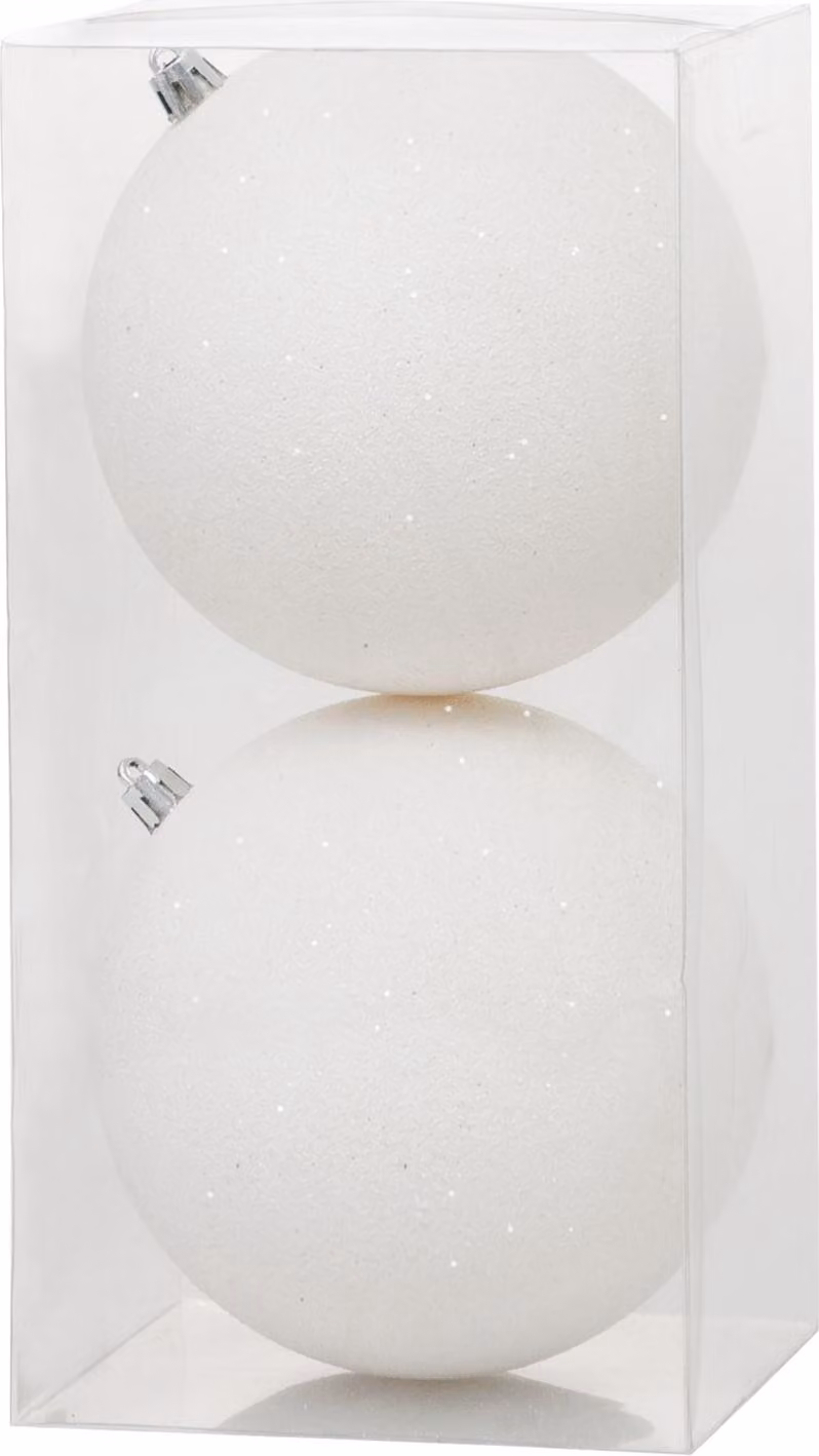 Palline MagicHome Natale, 2 pz, bianche, per albero di Natale, 12 cm