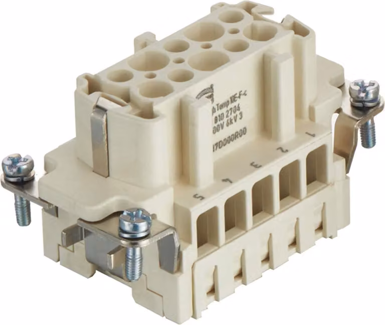 HARTING Han High Temp 10E inserto femmina (F) connessione a crimpare, 10 poli + PE 500 V, 16 A - 1 pezzo