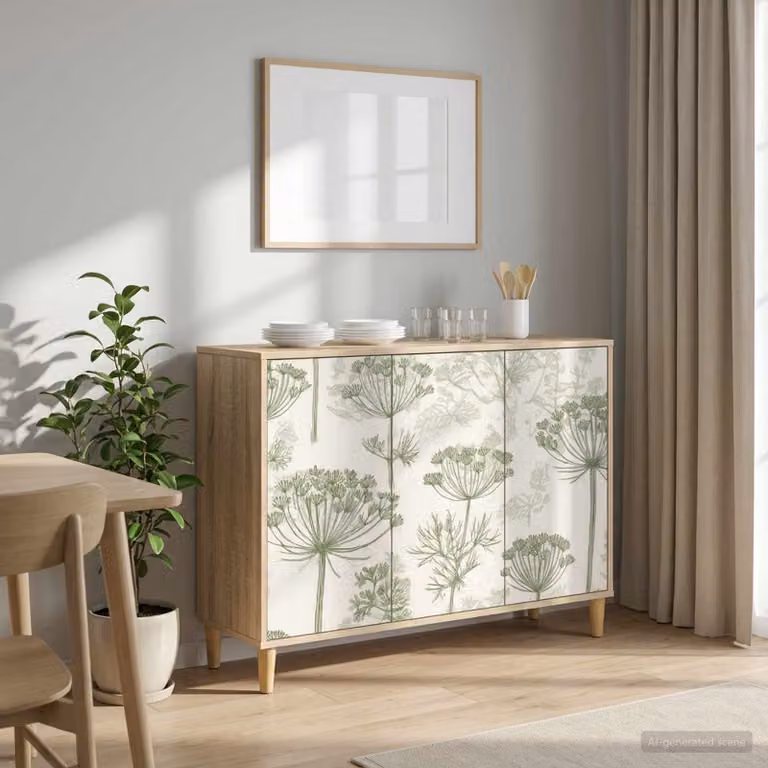 Credenza moderna vidaXL GOTHA in legno ingegnerizzato color beige e marrone, L 102 x P 33 x H 75 cm