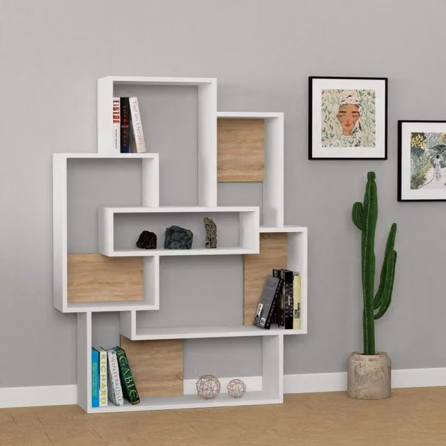Biblioteca Khaimuk, Libreria 7 Ripiani, 101x22x132h cm Bianco