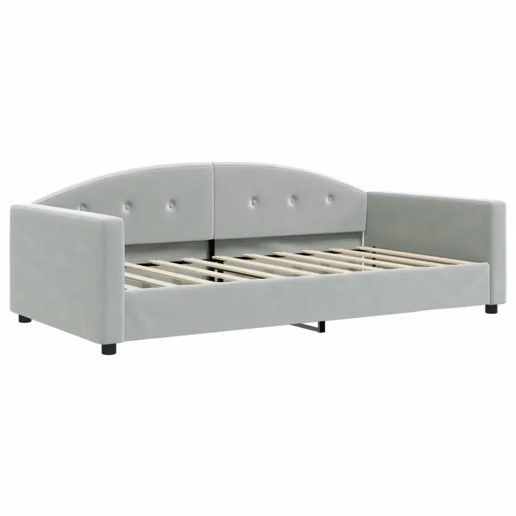 Letto moderno vidaXL imbottito grigio per camera da letto o soggiorno L/P/H: 190 x 110 x 75 cm – 2