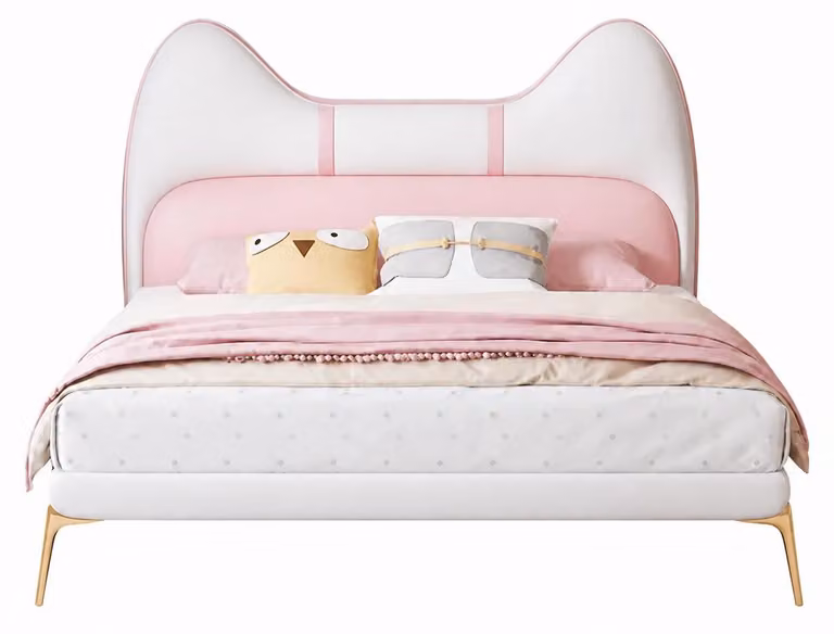 Letto per bambini bianco-rosa, trasformabile in letto per adolescenti, delicato, ideale per bambine, mobili per l'infanzia