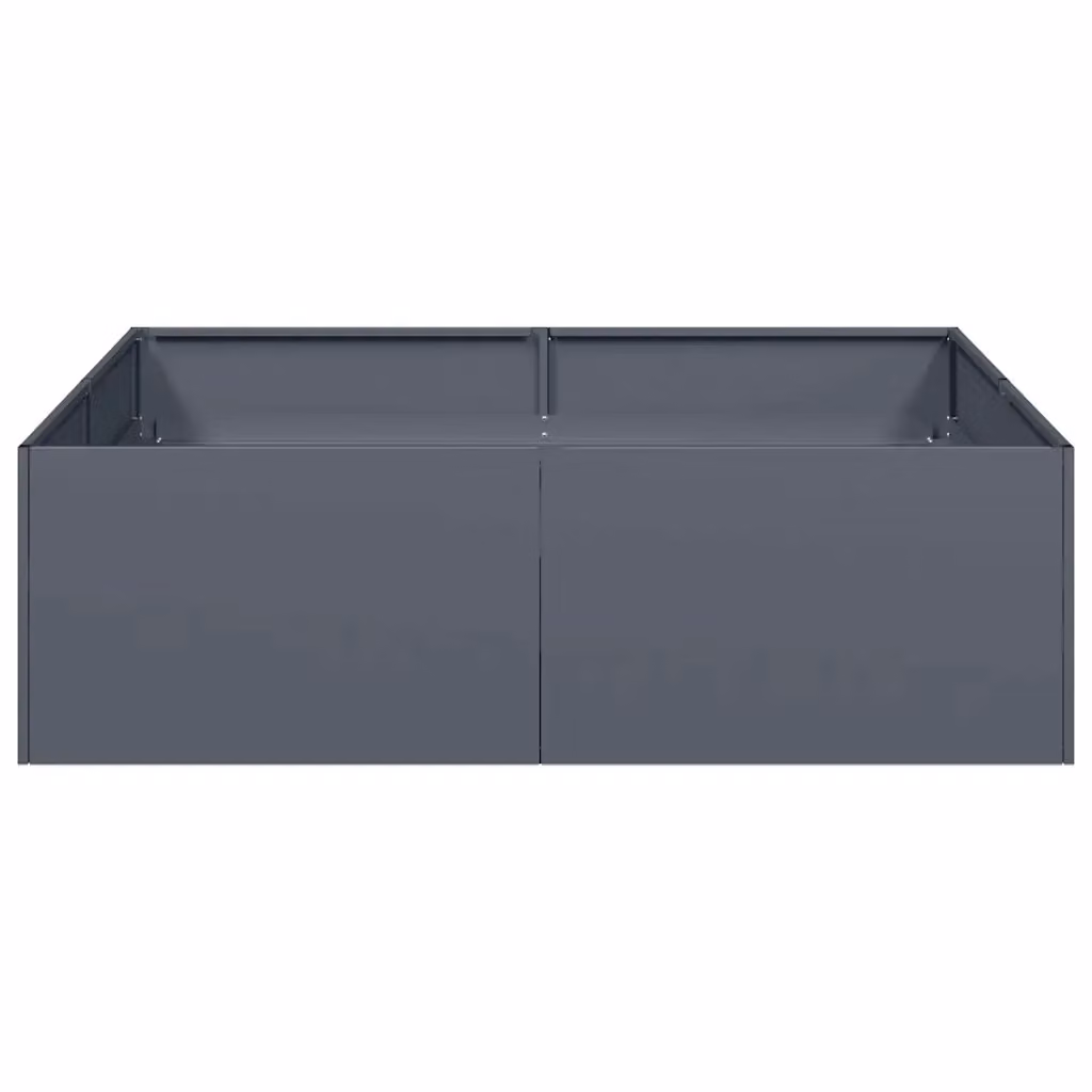 Fioriera quadrata moderna in acciaio antracite per giardino o balcone L/P/H: 100 x 100 x 30 cm HELLOSHOP26 – 2