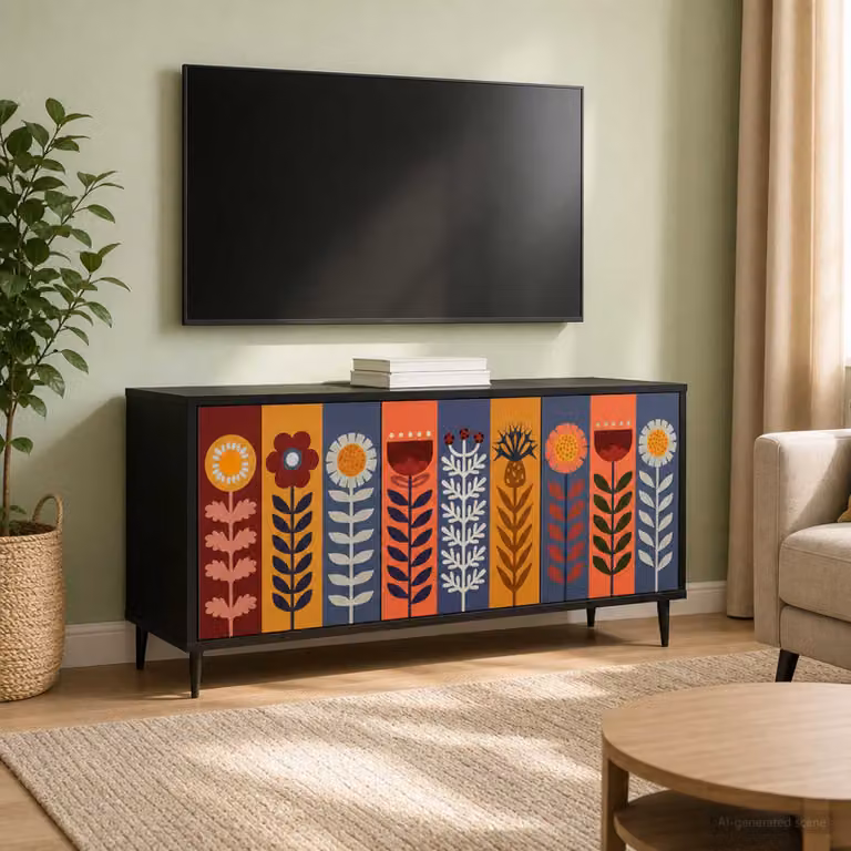 Mobile TV ESSEN vidaXL in Rovere Nero, L 102 x P 33 x H 51 cm