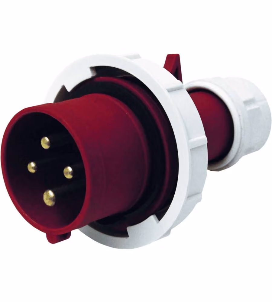 Electraline Spina Elettrica Industriale 16A 3P+T 380V IP67 Rossa
