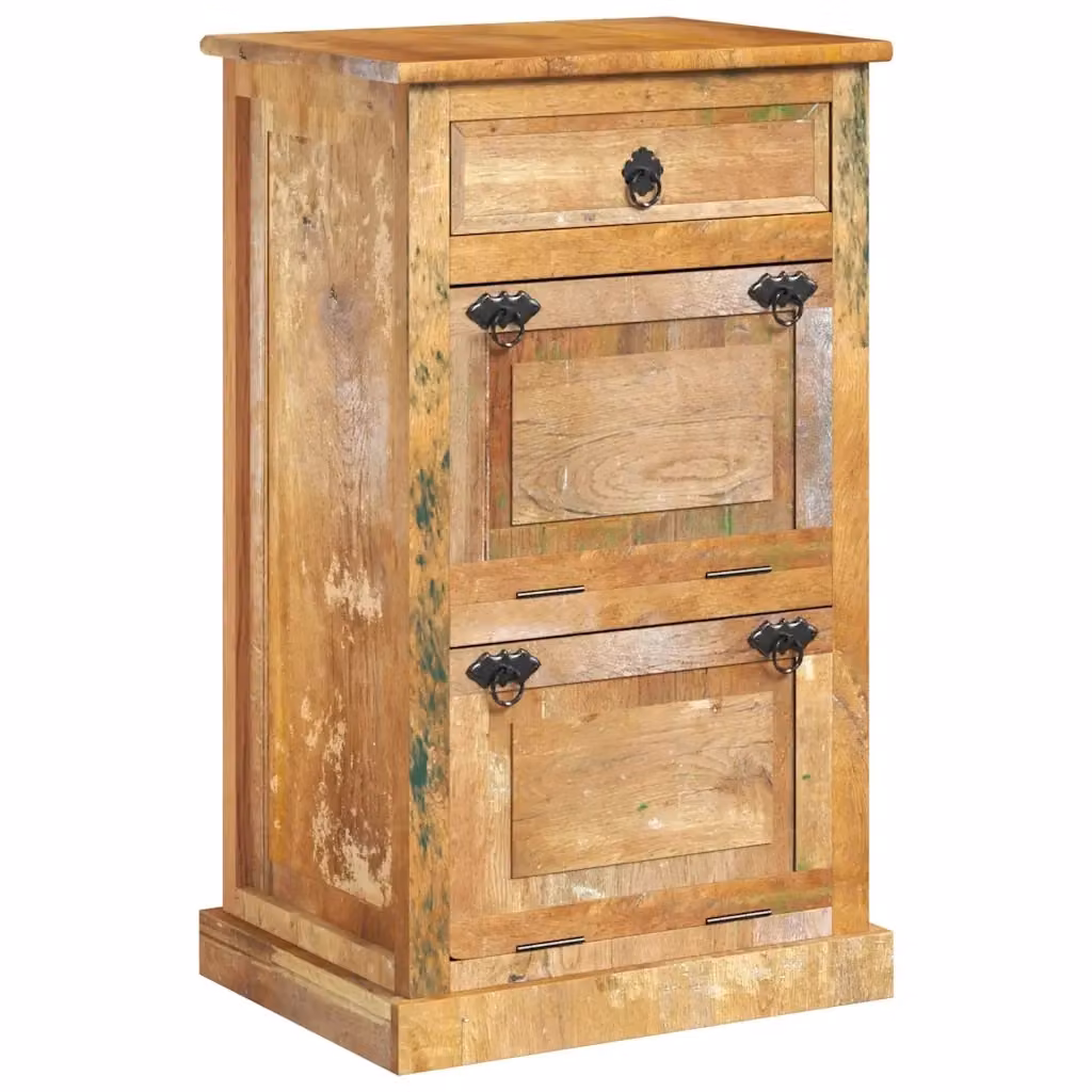 Mobile contenitore vidaXL in legno massello multicolore con ante e cassetti per soggiorno o camera da letto L: 85 cm, P: 38 cm, H: 85 cm – 2