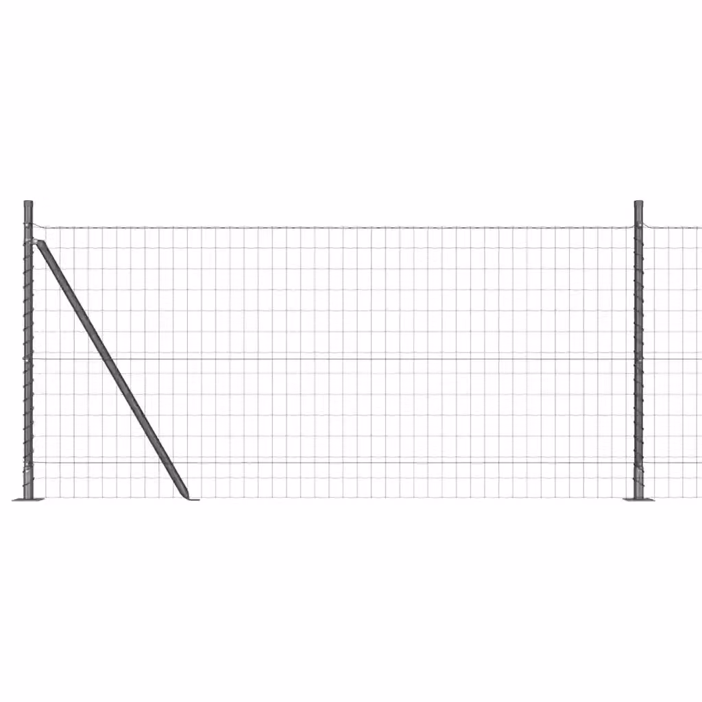 Recinzione vidaXL in acciaio e PVC rivestito grigio, L: 25 m, H: 0,8 m – 2