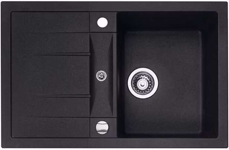Naber lavello da incasso Corto 780 larghezza mobile 50 cm granito nero 1106041