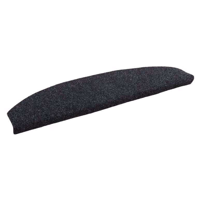 Set di 15 tappetini per scale autoadesivi vidaXL in polipropilene antiscivolo e fonoassorbenti, colore nero, L 80 x P 24,5 x H 3,5 cm