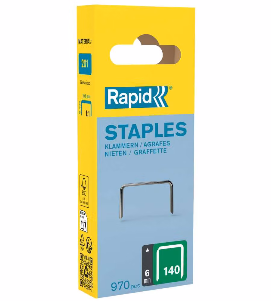 Rapid Graffe a Filo Largo 6 mm Acciaio Zincato - 970 pezzi