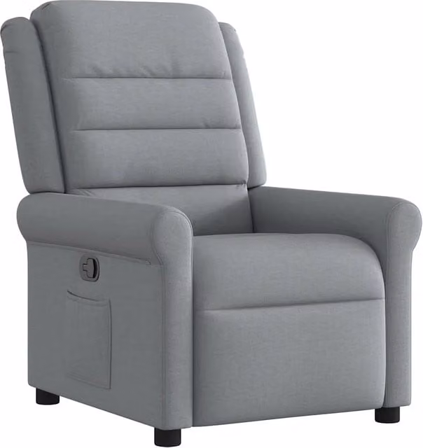 Poltrona | Sedia Relax Reclinabile in Tessuto Grigio Chiaro