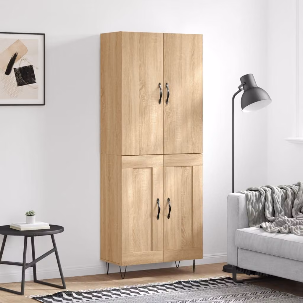 vidaXL Credenza Moderna in Rovere Sonoma Marrone L: 69,5 cm, P: 34 cm, H: 180 cm