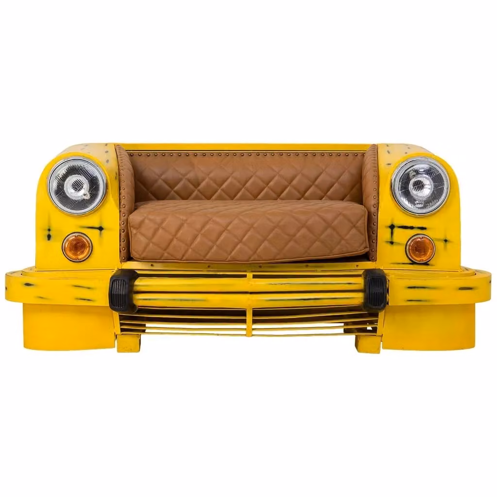 Divano per bambini Wanderlust Deco in ecopelle giallo L: 154 cm, P: 76 cm, H: 70 cm – 2