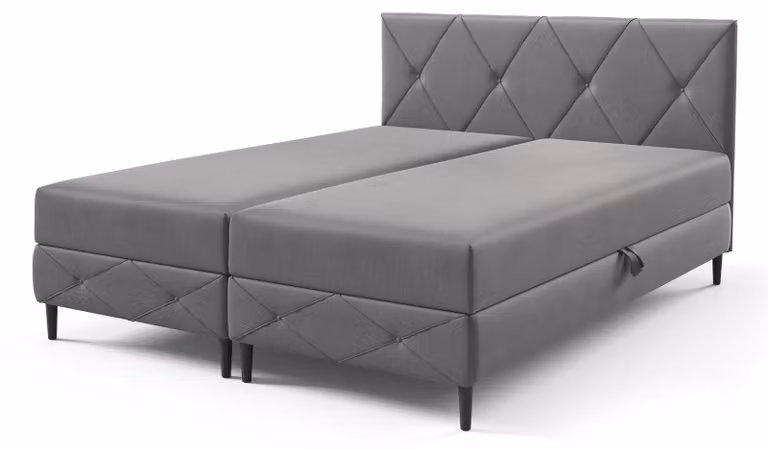 Letto con rete a molle Wianec, colore Grigio Cenere, dimensioni 140 x 200 cm