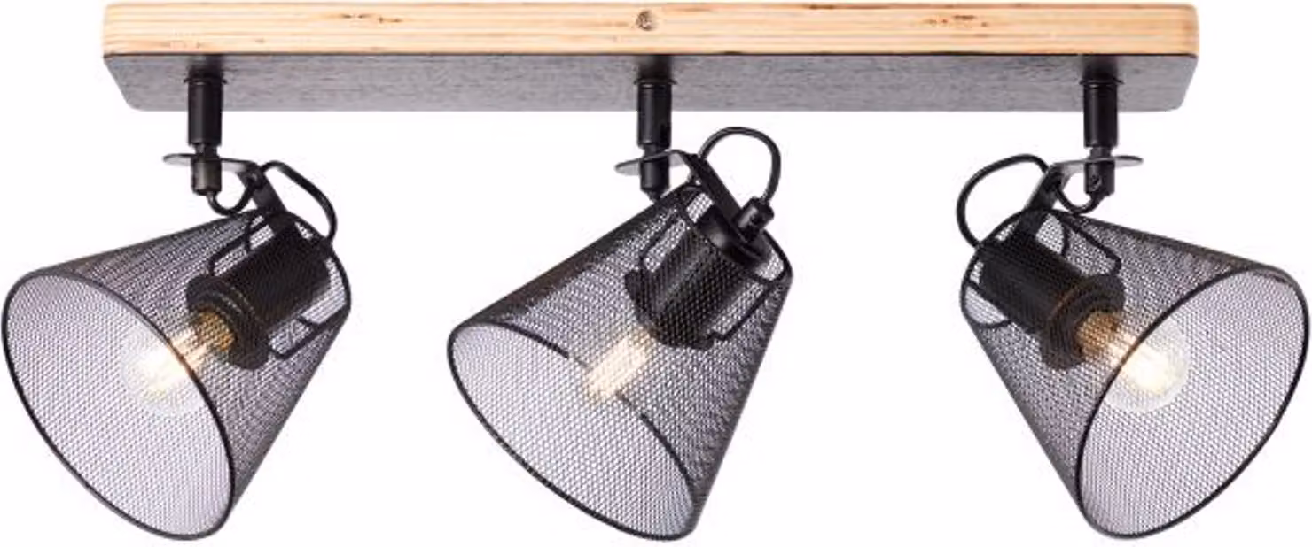 BRILLANTE barra di faretti, 3 luci Intero nero IP20 E14 40 Watt dimmerabile g. f. Lampada a goccia